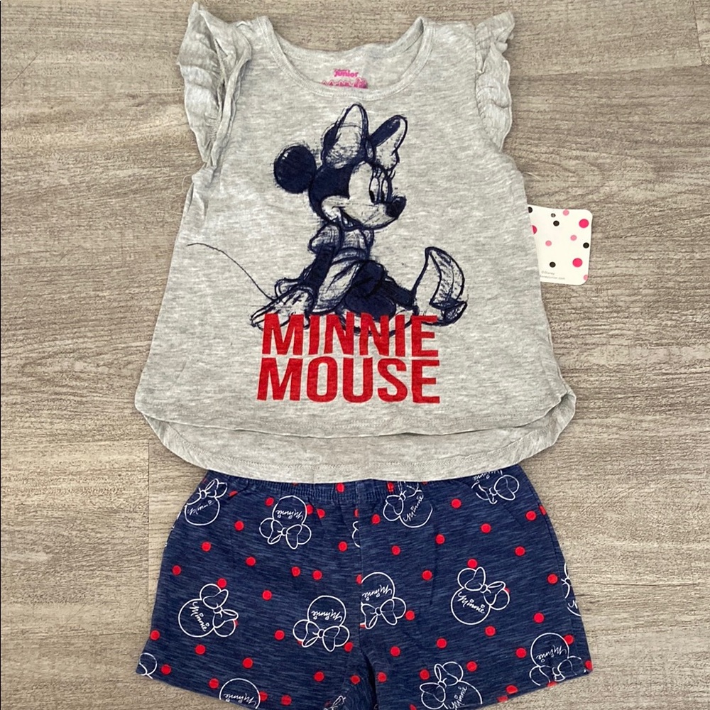 Disney Minnie Mouse Gray and Blue Kids Pajamas